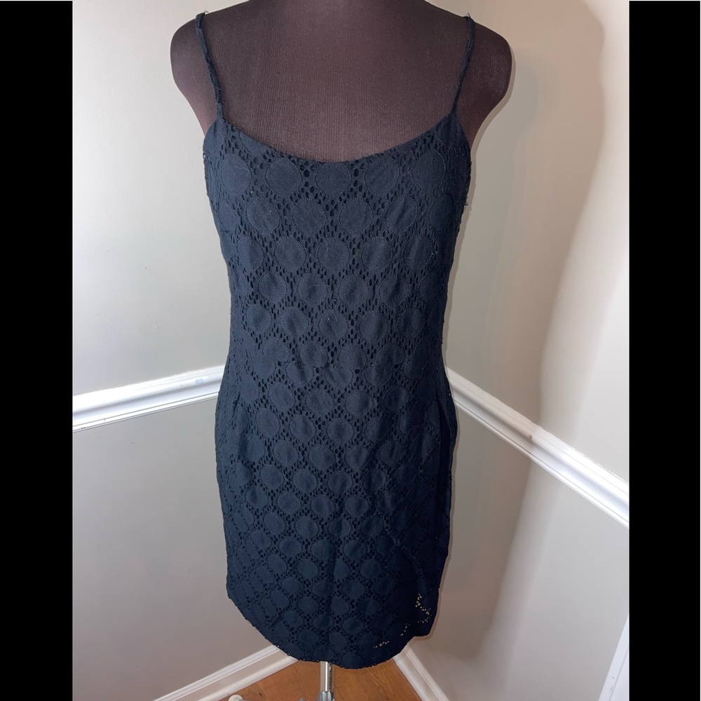 Banana Republic black eyelet dress sz 10‎